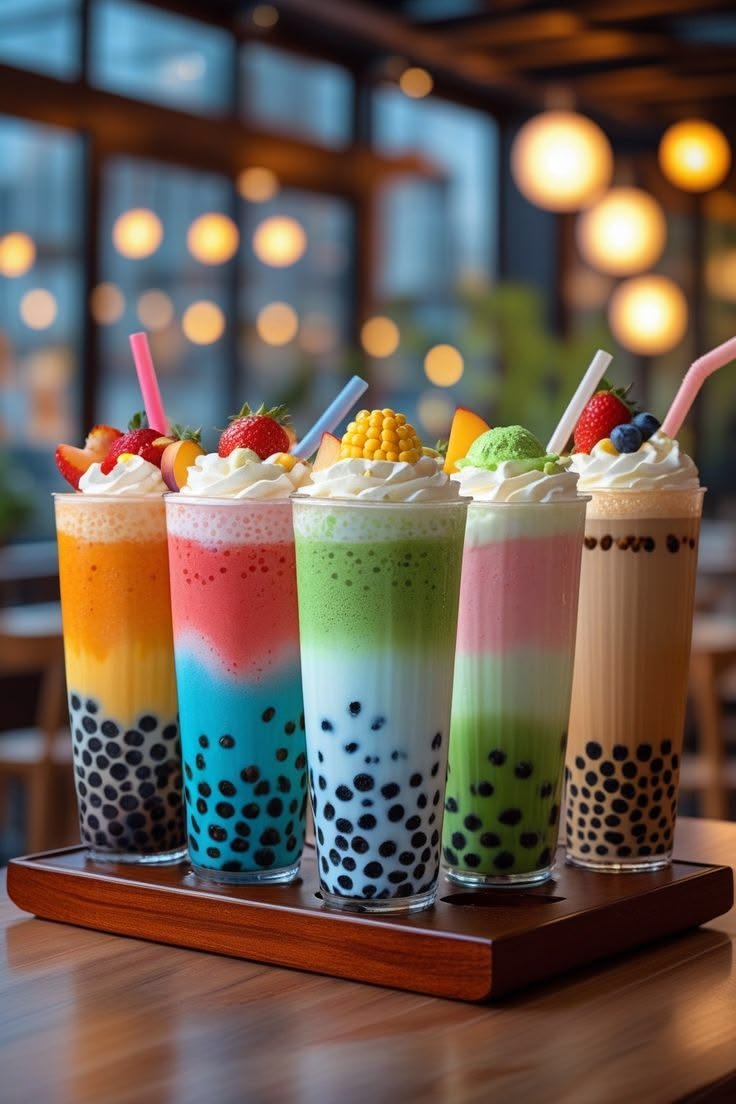 Custom bubble tea cup being built