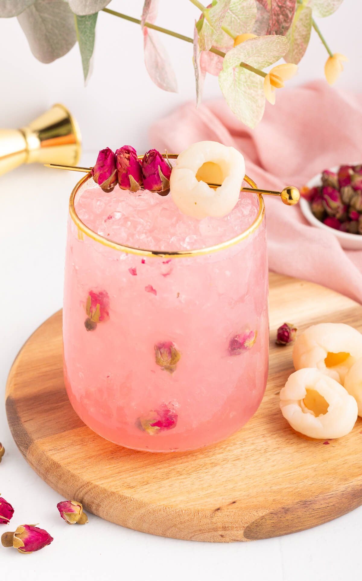 Lychee rose cooler