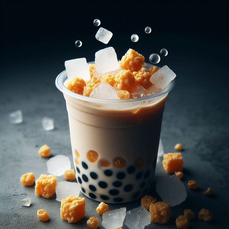 Fresh tapioca pearls being cooked